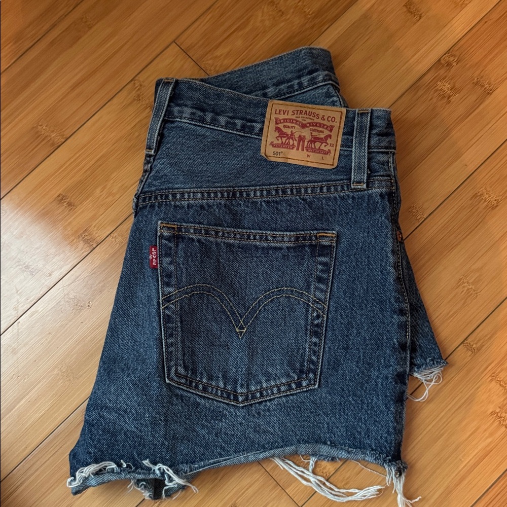 Levi's 501 Dark Blue Denim Cutoff Shorts